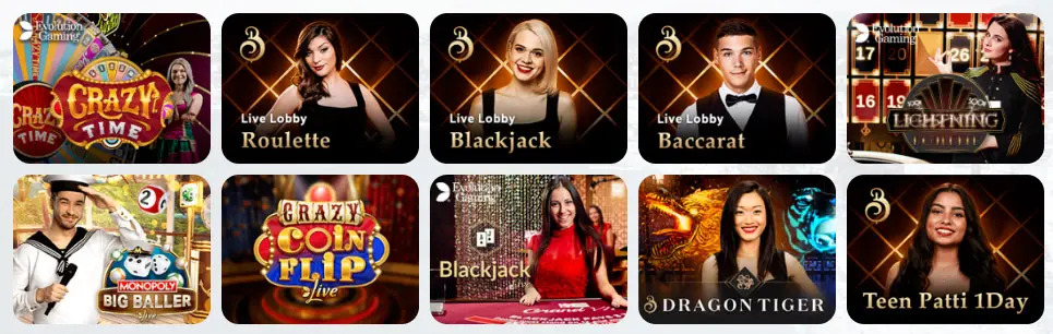 Live casino games PURE CASINO